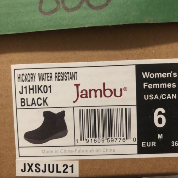 Jambu Hickory Women's Black Suede Water Resistant Ankle Bootie Size 6 - Picture 5 of 5